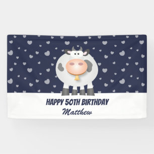 可愛いかわいいおもしろいマンガカウハッピーファイブ50誕生日 横断幕
