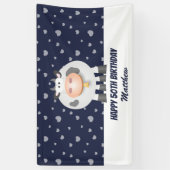 可愛いかわいいおもしろいマンガカウハッピーファイブ50誕生日 横断幕 (縦)