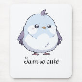 可愛いかわいいぽっちゃりバードマンガ – かわいいパステル マウスパッド (正面)