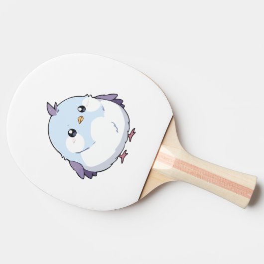 可愛いかわいいぽっちゃりバードマンガ – かわいいパステル 卓球ラケット (横)