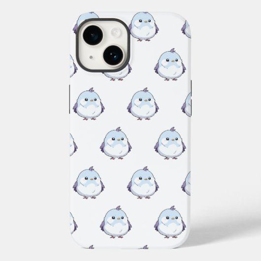 可愛いかわいいぽっちゃりバードマンガ – かわいいパステル Case-Mate iPhoneケース (裏面)