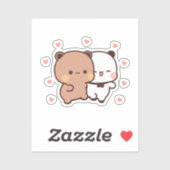 可愛いかわいいぽっちゃり餅パンダベア シール (シート)