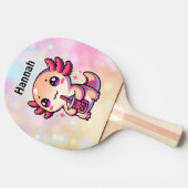 可愛いかわいいアクソロトルとバブルティーパーソナライズされた 卓球ラケット (横)