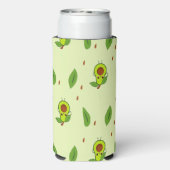 可愛いかわいいアボカド柄グリーン スリム缶クーラー (Seltzer裏面)