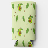 可愛いかわいいアボカド柄グリーン スリム缶クーラー (正面)