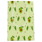 可愛いかわいいアボカド ミディアムペーパーバッグ (正面)