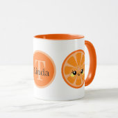 可愛いかわいいオレンジの追加モノグラムフルーツ マグカップ (正面右)