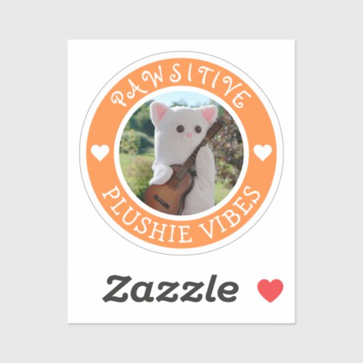 可愛いかわいいオレンジ色の温和なPlushieビーブス写真 シール (シート)