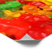 可愛いかわいいオレンジ黄色の赤いカラフルグミベア ポスター (角)