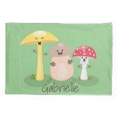 可愛いかわいいキノコ真菌トードスツール漫画 枕カバー (裏面)