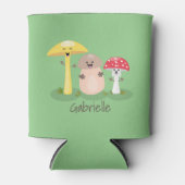 可愛いかわいいキノコ真菌トードスツール漫画 缶クーラー (正面)