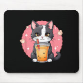 可愛いかわいいキャットボバティー日本のスタイルタキシドキット マウスパッド (正面)