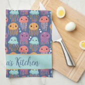 可愛いかわいいゲラパーソナライズされたゲ キッチンタオル (四つ折り)