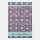 可愛いかわいいゲラパーソナライズされたゲ キッチンタオル (縦)