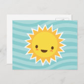 可愛いかわいいサンカートキャラクターを青に ポストカード (正面/裏面)