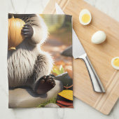 可愛いかわいいスタイルレーコンがコーンを保持 キッチンタオル (四つ折り)