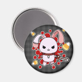 可愛いかわいいセイウチ付きエゾバニー マグネット (正面/裏面)