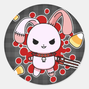 可愛いかわいいセイウチ付きエゾバニー ラウンドシール