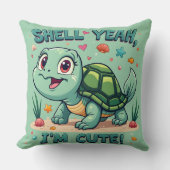 可愛いかわいいタートルパおもしろいン海美学 クッション (正面)