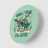 可愛いかわいいタートルパおもしろいン海美学 ラウンド壁時計 (傾斜)