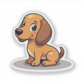 可愛いかわいいダックスシュント、かわいいチャーマー、小 シール (正面)
