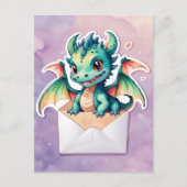 可愛いかわいいドラゴンポストクロッシング葉書 ポストカード (正面)