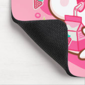 可愛いかわいいネコ日本のストロベリーミルク マウスパッド (コーナー)