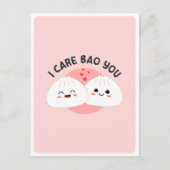 可愛いかわいいバオダンピングアジア料理パン愛引用文 ポストカード (正面)