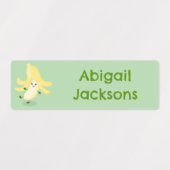 可愛いかわいいバナナパーソナライズされた漫画 ラベル (デザイン2)