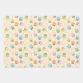 可愛いかわいいバブルティーパステルパターン ラッピングペーパーシート (正面3)
