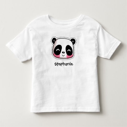 可愛いかわいいパンダパーソナライズされたクマ トドラーTシャツ (正面)