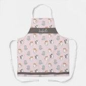 可愛いかわいいパーソナライズされた猫 エプロン (正面)