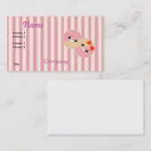 可愛いかわいいピンクの曇りクッキー 名刺 (正面/裏面)