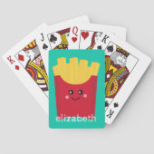 可愛いかわいいフランスのフリース名前をカスタムする トランプ (裏面)