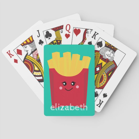 可愛いかわいいフランスのフリース名前をカスタムする トランプ (裏面)