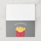 可愛いかわいいフランスのフリース名前をカスタムする プレイスカード (外部開封)