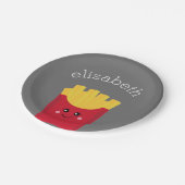 可愛いかわいいフランスのフリース名前をカスタムする ペーパープレート (アングル)