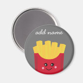 可愛いかわいいフランスのフリース名前をカスタムする マグネット (正面/裏面)