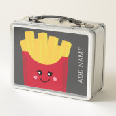 可愛いかわいいフランスのフリース名前をカスタムする メタルランチボックス (裏面)