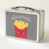 可愛いかわいいフランスのフリース名前をカスタムする メタルランチボックス (裏面)