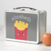 可愛いかわいいフランスのフリース名前をカスタムする メタルランチボックス (インサイチュ)