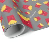 可愛いかわいいフランスのフリース名前をカスタムする ラッピングペーパー (ロールコーナー)