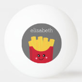 可愛いかわいいフランスのフリース名前をカスタムする 卓球ボール (裏面)