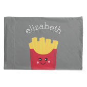 可愛いかわいいフランスのフリース名前をカスタムする 枕カバー (裏面)