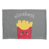 可愛いかわいいフランスのフリース名前をカスタムする 枕カバー (正面)