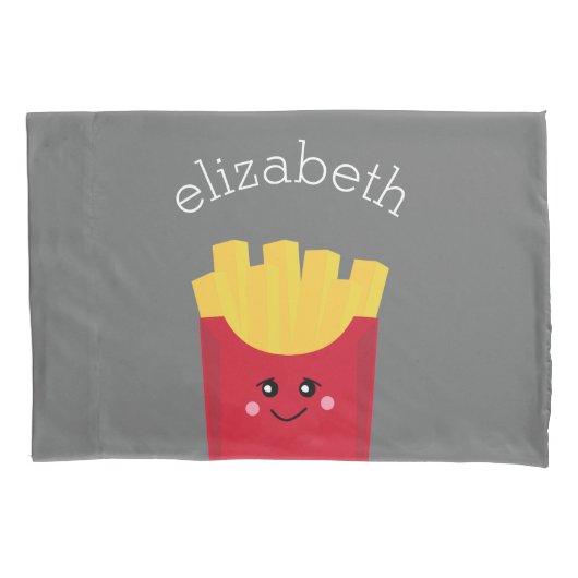 可愛いかわいいフランスのフリース名前をカスタムする 枕カバー (正面)