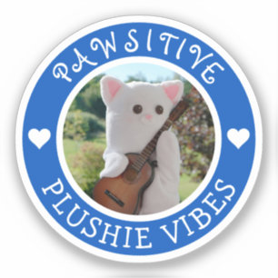 可愛いかわいいブルーポーシティブプルシエVibes写真 シール