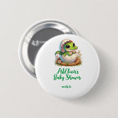 可愛いかわいいベビーアリゲーターハッチママ 缶バッジ (正面&裏面)