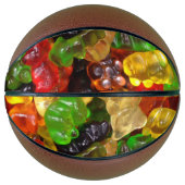 可愛いかわいいレインボーカラフルキャンディーベアグミ バスケットボール (正面)