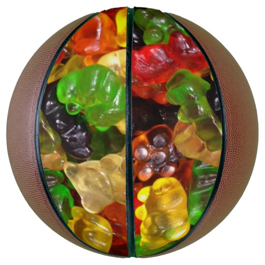 可愛いかわいいレインボーカラフルキャンディーベアグミ バスケットボール (縦)